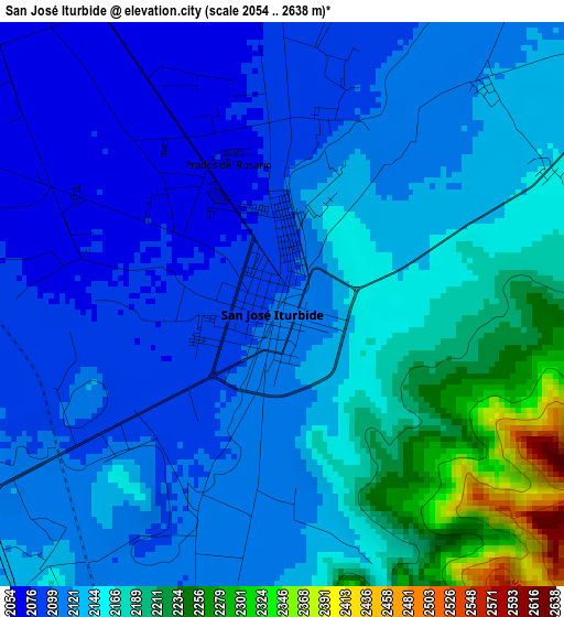 San José Iturbide elevation map