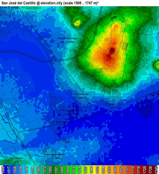 San José del Castillo elevation map