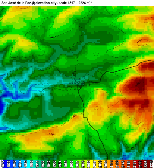 San José de la Paz elevation map