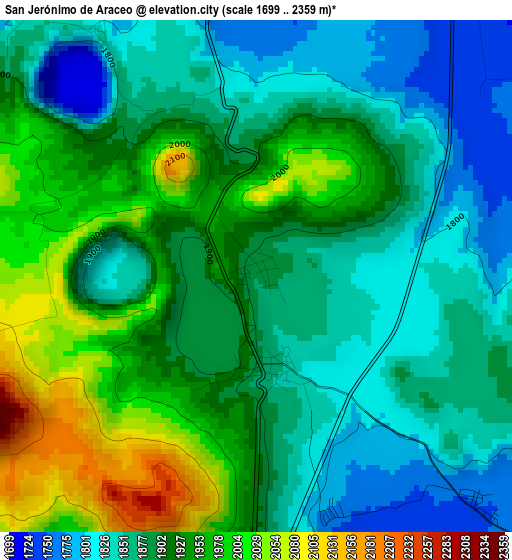 San Jerónimo de Araceo elevation map