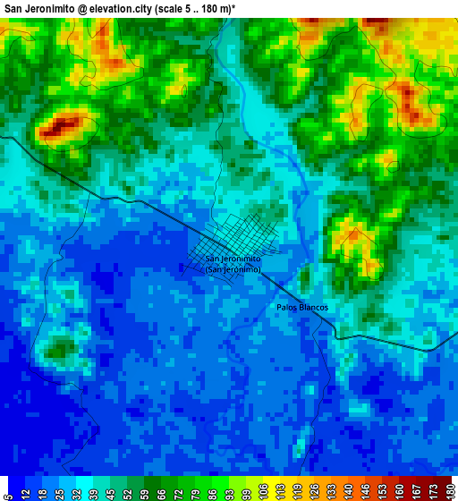 San Jeronimito elevation map