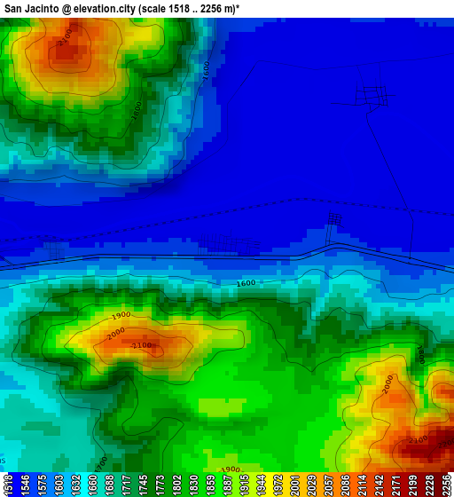 San Jacinto elevation map