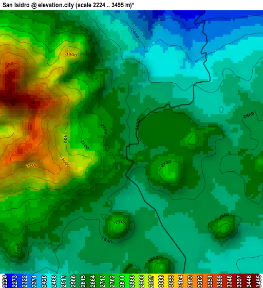 San Isidro elevation map