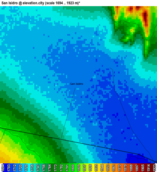 San Isidro elevation map