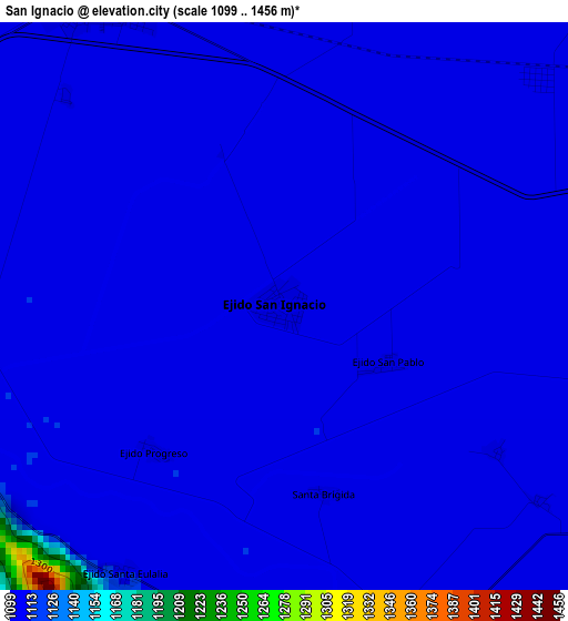 San Ignacio elevation map