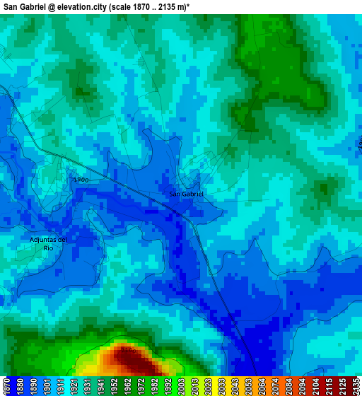 San Gabriel elevation map