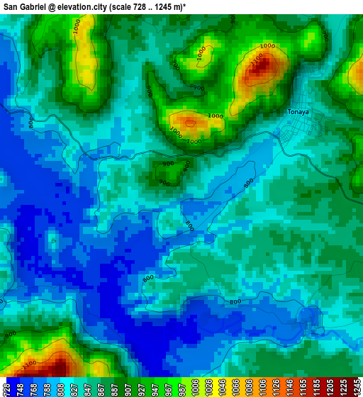 San Gabriel elevation map