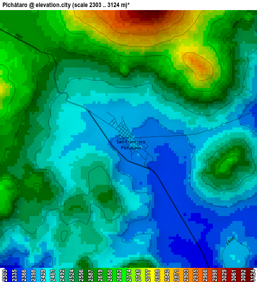 Pichátaro elevation map