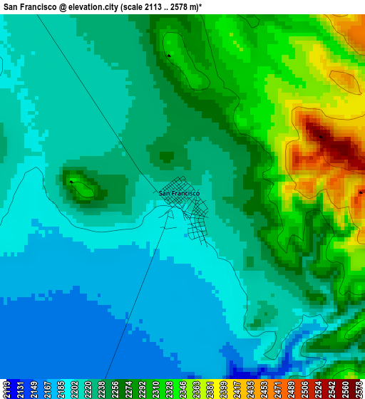 San Francisco elevation map