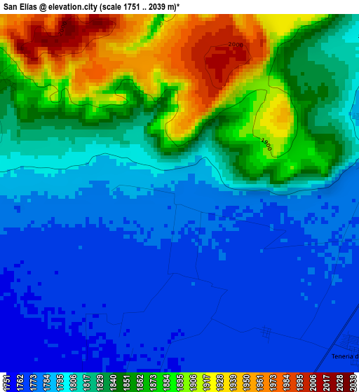 San Elías elevation map