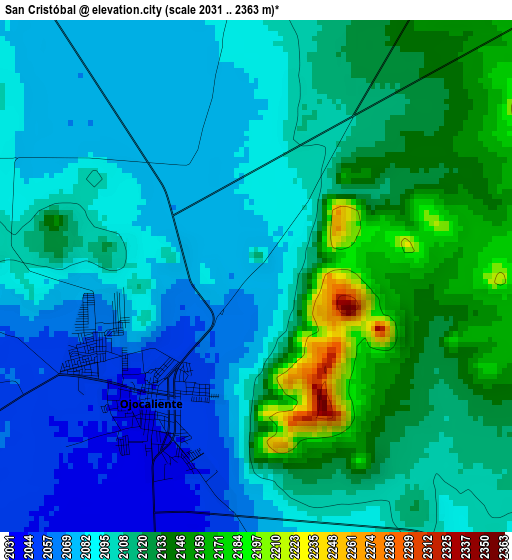 San Cristóbal elevation map