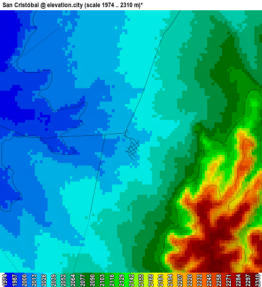 San Cristóbal elevation map