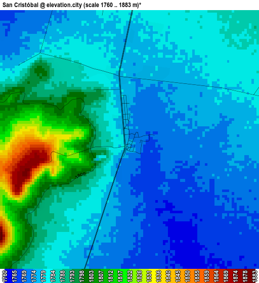 San Cristóbal elevation map