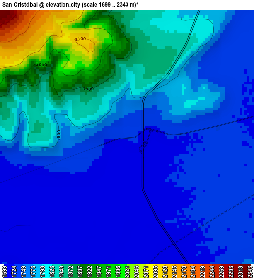 San Cristóbal elevation map