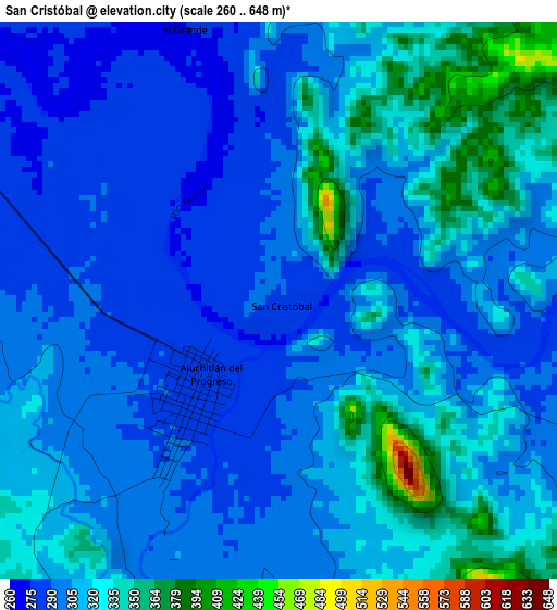 San Cristóbal elevation map