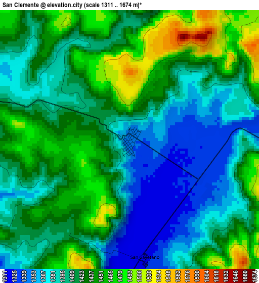 San Clemente elevation map