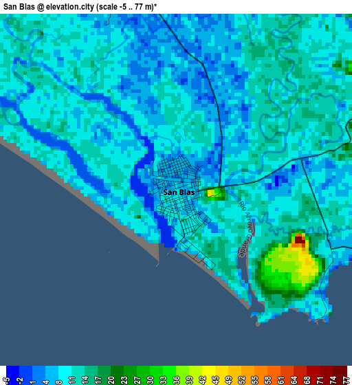 San Blas elevation map