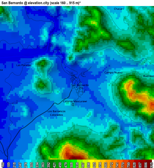 San Bernardo elevation map