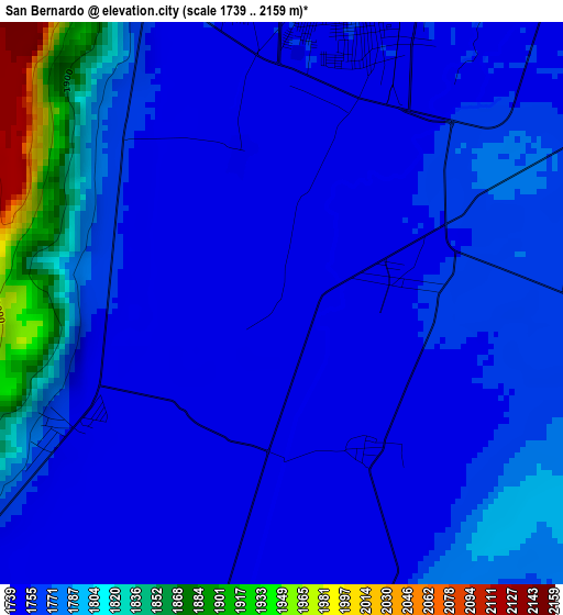 San Bernardo elevation map