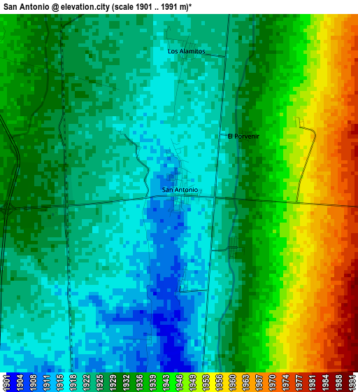 San Antonio elevation map