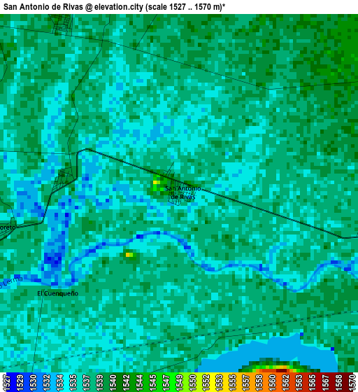 San Antonio de Rivas elevation map