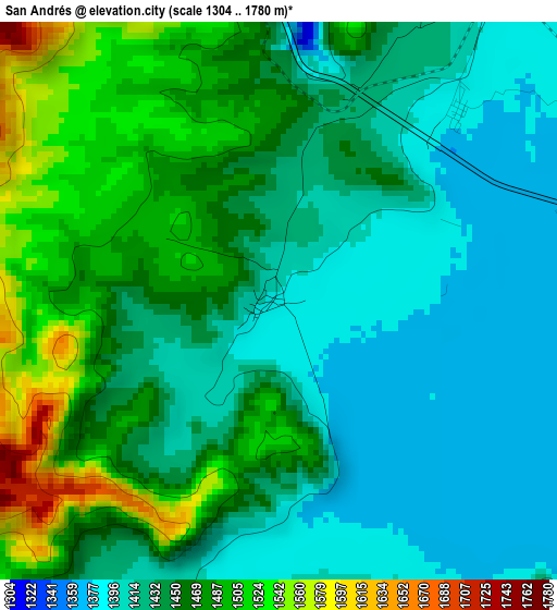 San Andrés elevation map