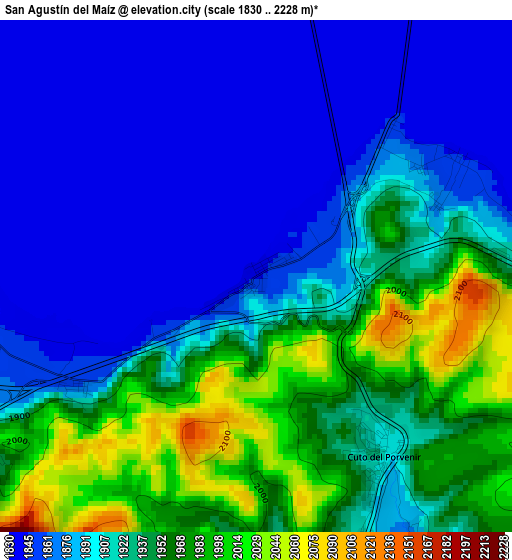 San Agustín del Maíz elevation map