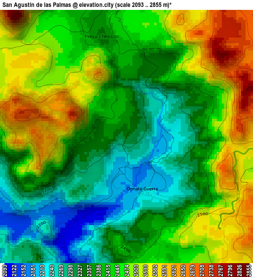 San Agustín de las Palmas elevation map