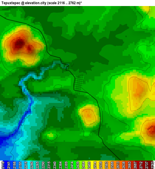 Tepuxtepec elevation map