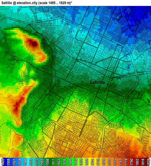 Saltillo elevation map