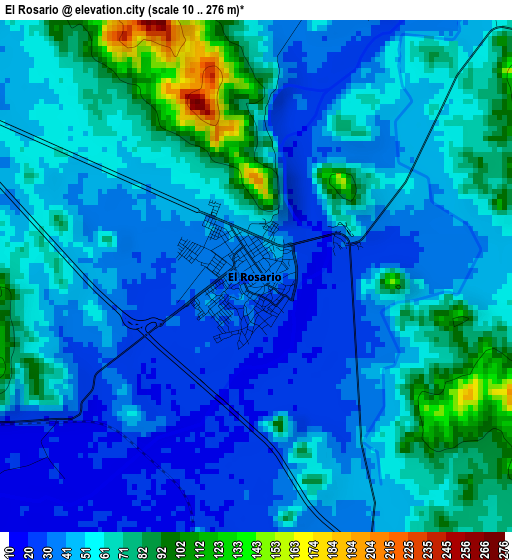 El Rosario elevation map