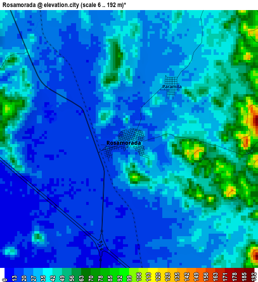 Rosamorada elevation map