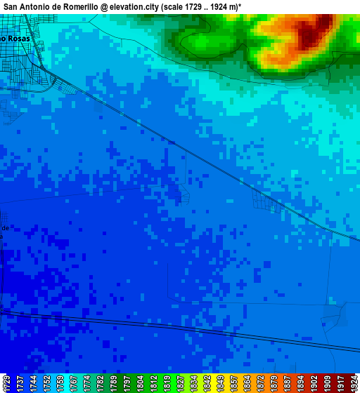 San Antonio de Romerillo elevation map