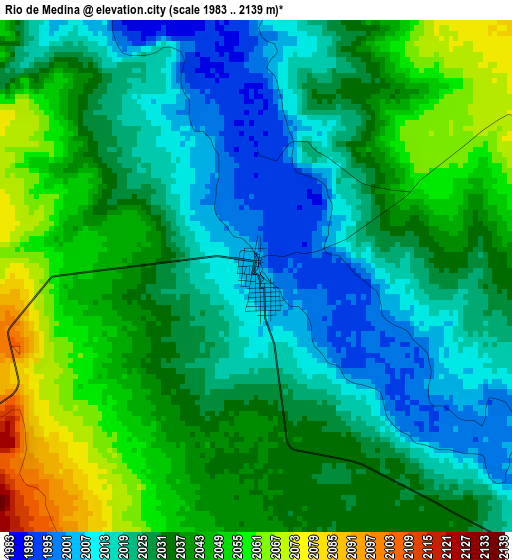 Rio de Medina elevation map