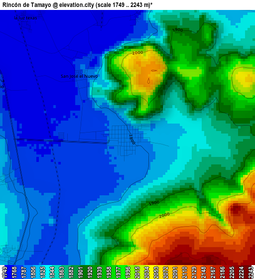 Rincón de Tamayo elevation map