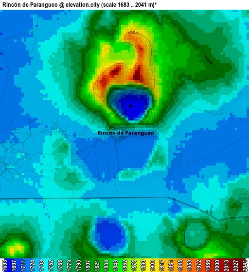 Rincón de Parangueo elevation map