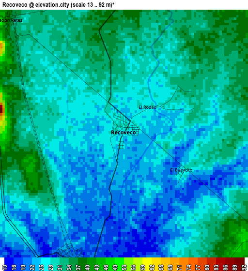 Recoveco elevation map