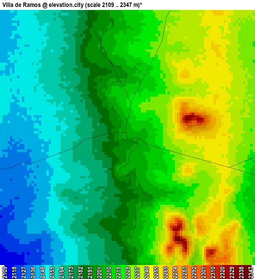 Villa de Ramos elevation map