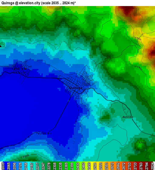 Quiroga elevation map