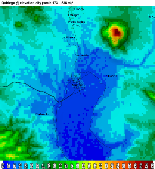 Quiriego elevation map