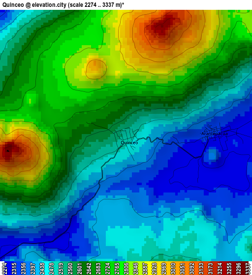 Quinceo elevation map