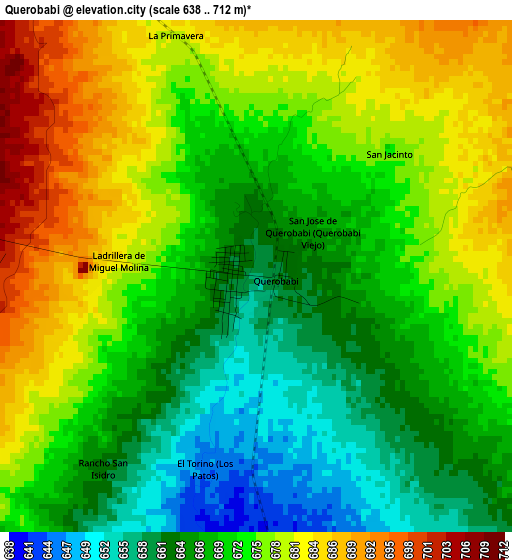 Querobabi elevation map