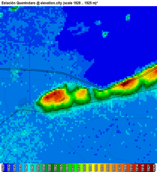 Estación Queréndaro elevation map