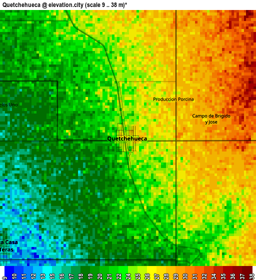 Quetchehueca elevation map