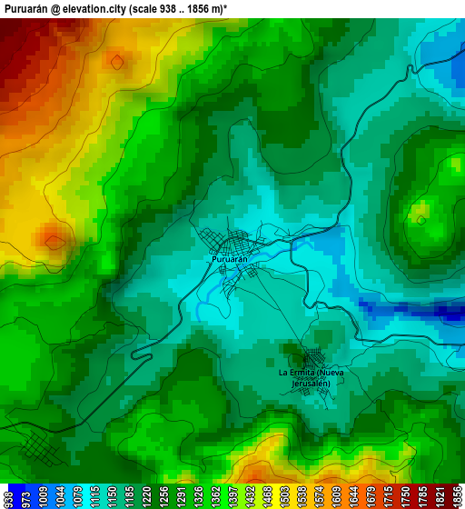 Puruarán elevation map