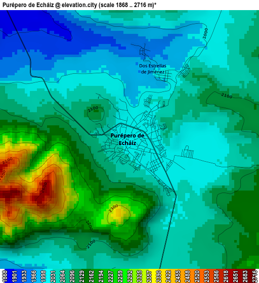 Purépero de Echáiz elevation map