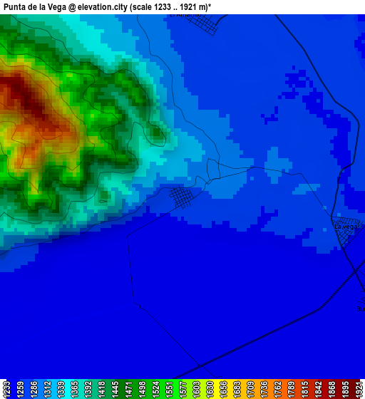 Punta de la Vega elevation map