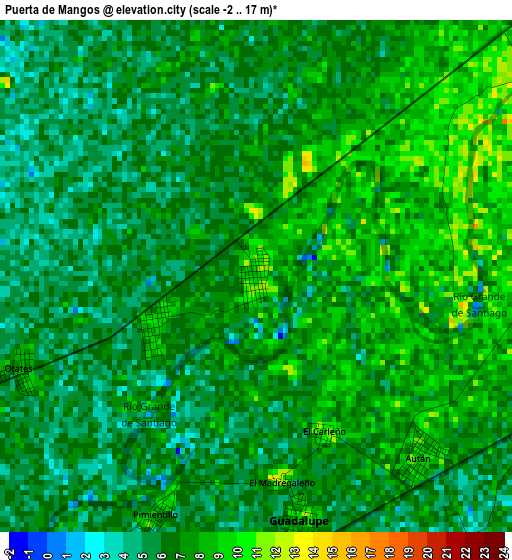 Puerta de Mangos elevation map