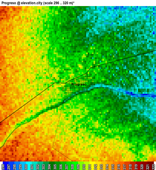 Progreso elevation map