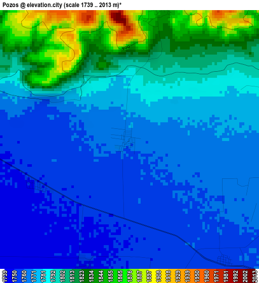 Pozos elevation map